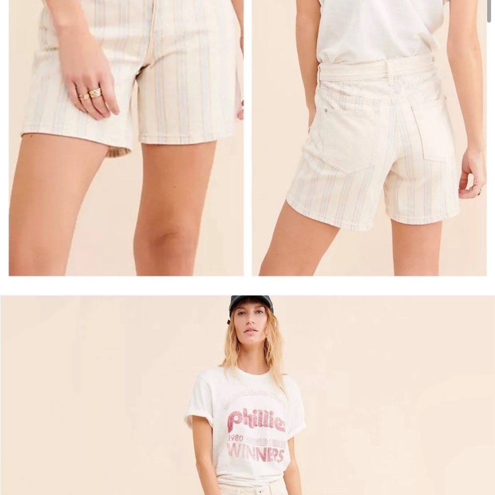 Anthropologie NWT size 28 Pilcro striped boyfriend shorts